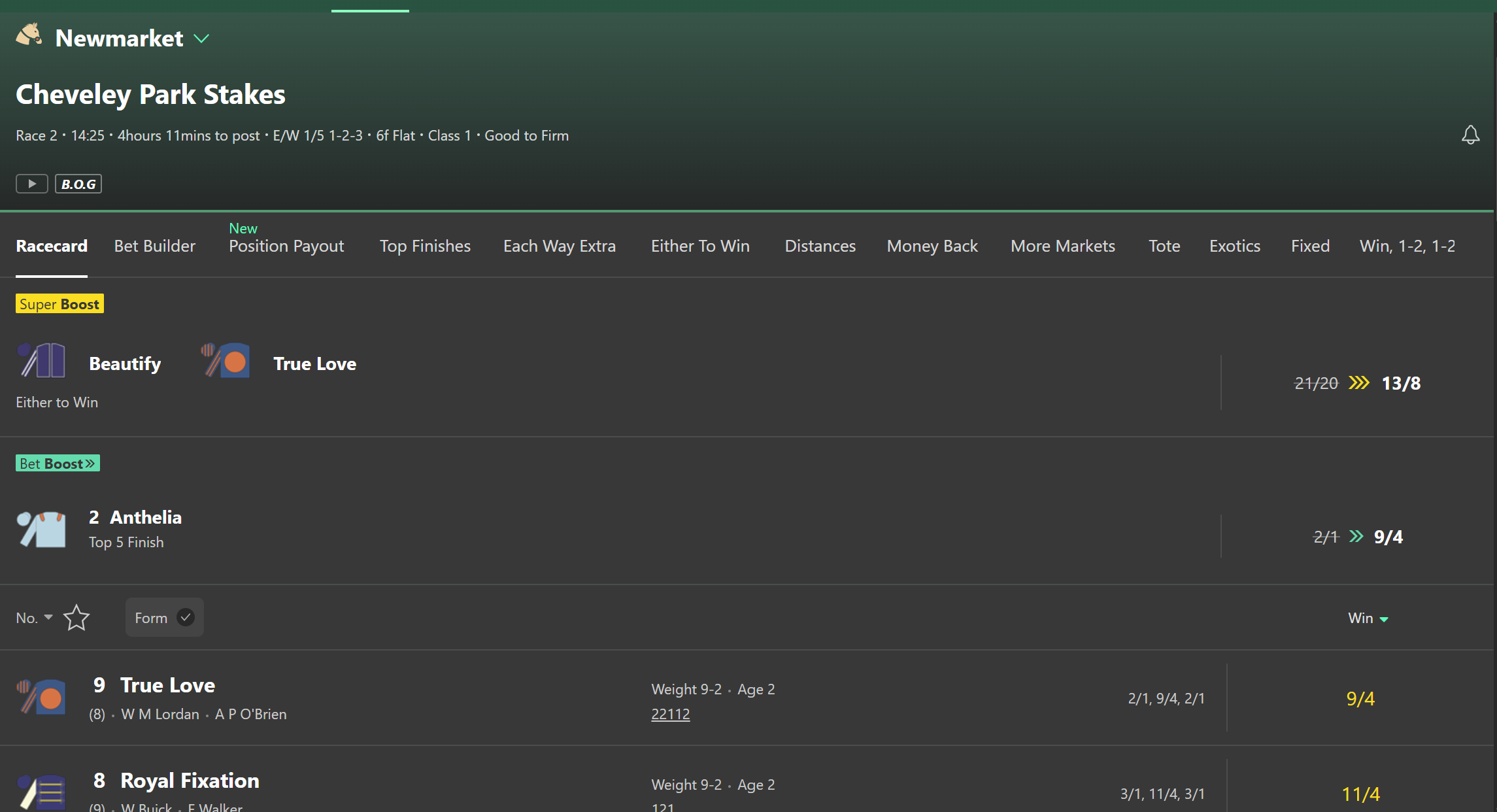 Cheveley Park Stakes Super Boost